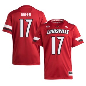 Men's #17 College Football Card Nation Red AJ Green Limited Jerseys 880004-626
