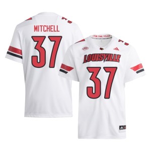 Mens #37 Anderson Mitchell Cardinal Nation College Football White Embroidery Jerseys 867691-547