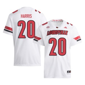 Mens Cardinal Nation Antonio Harris Player College Football #20 White Jersey 806828-105