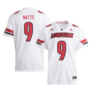 Men's #9 University of Louisville Alumni Antonio Watts College Football White Jerseys 842009-723