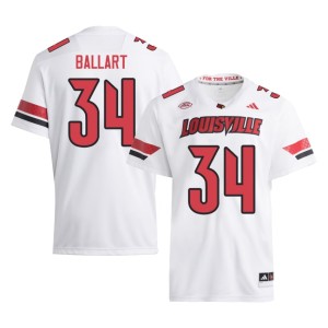 Men's U of L Cardinals #34 Brady Ballart Embroidery College Football White Jerseys 617423-427