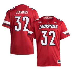 Men's Red Alumni #32 College Football Louisville Braxton Jennings Jersey 230099-802