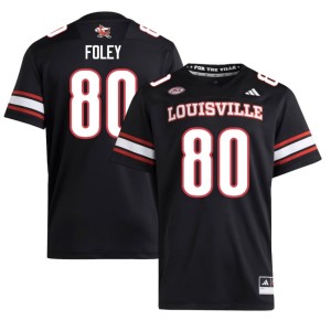 Men #80 Brody Foley UofL University College Football Black Jersey 312591-752