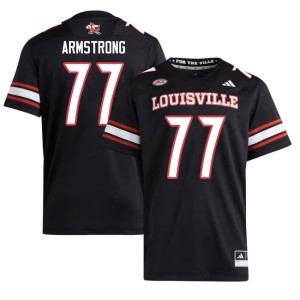Men Black College Football Bruce Armstrong Official #77 Cardinal Nation Jerseys 499715-882