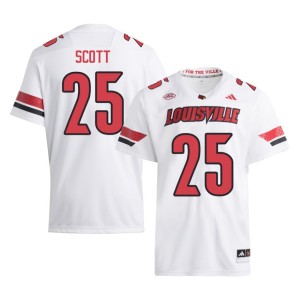 Men's The Cards Brycen Scott NCAA White College Football #25 Jersey 349035-808