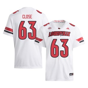 Mens #63 Bryten Close Cardinal Nation Replica White College Football Jersey 787301-366