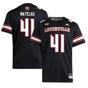 Men's UofL Caleb Matelau #41 Black 2026-27 College Football Jerseys 763592-257