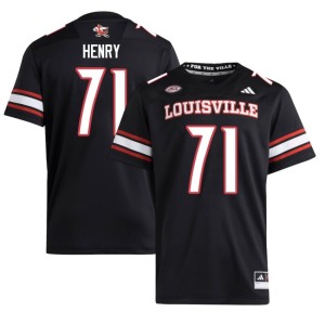 Men's Louisville University College Football Cason Henry Black #71 Jersey 771180-393