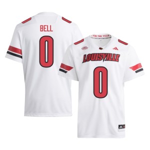 Men's College Football 2026-27 U of L Cardinals White #0 Chris Bell Jersey 175950-825