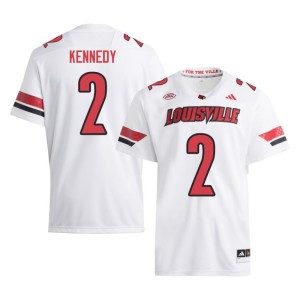 Men College Football Replica #2 Demeco Kennedy Louisville White Jersey 895741-991