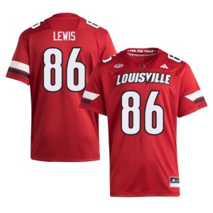 Mens Replica Louisville Cardinals Elizjah Lewis College Football #86 Red Jersey 522718-858