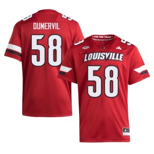 Mens #58 2026-27 Elvis Dumervil College Football University of Louisville Red Jersey 916321-535
