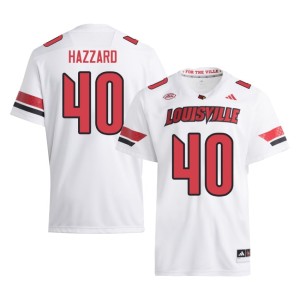 Men College Football Eric Hazzard Louisville White #40 NCAA Jerseys 477343-988