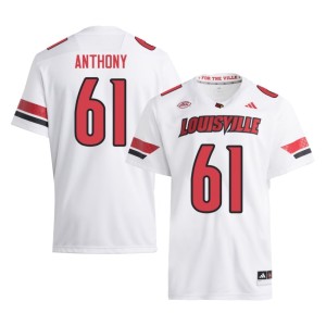 Men White UofL #61 Player College Football Gradey Anthony Jerseys 481389-563