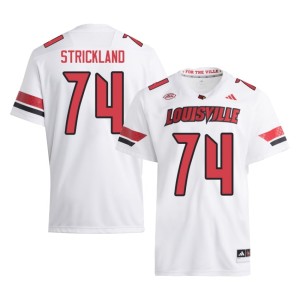 Mens College Football UofL #74 Jarvis Strickland Player White Jerseys 514942-789