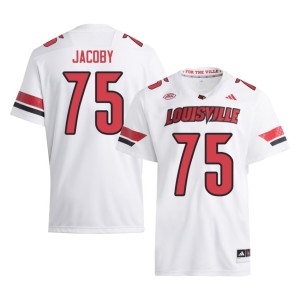 Men Joe Jacoby College Football #75 Game University of Louisville White Jersey 938510-880