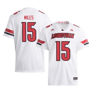 Mens #15 College Football High School White Louisville Cardinals Julius Miles Jersey 121105-790