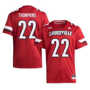 Men's Cardiac Cards NCAA #22 Red Lekhy Thompkins College Football Jersey 744256-704