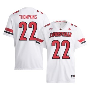 Men's Cards College Football Lekhy Thompkins White Game #22 Jersey 781501-134