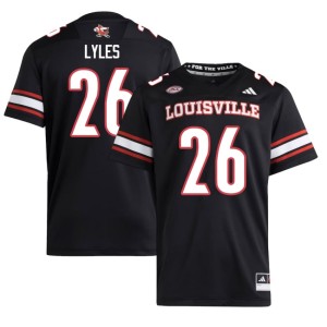 Men College Football Official Lenny Lyles #26 Black U of L Cardinals Jerseys 470576-755