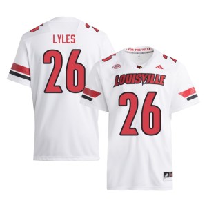 Men's High School Lenny Lyles #26 College Football U of L Cardinals White Jersey 170337-852