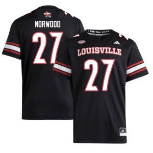 Men's Black College Football University Myles Norwood #27 UofL Jersey 822323-421