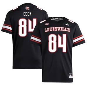 Men College Football High School U of L Cardinals #84 Payton Cook Black Jerseys 887003-309