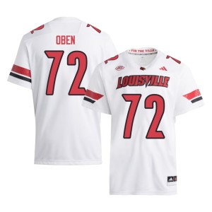 Men White University UL Cardinals #72 College Football Roman Oben Jerseys 271498-385