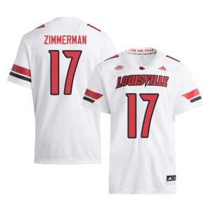 Men's College Football Game Ryan Zimmerman #17 UL Cardinals White Jerseys 830588-865