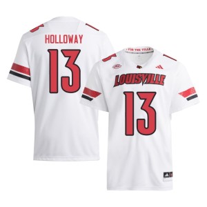 Mens #13 Limited College Football White U of L Cardinals Tayon Holloway Jerseys 452170-456