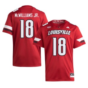 Men #18 Louisville College Football NCAA Red Terrence McWilliams Jr. Jersey 422432-432