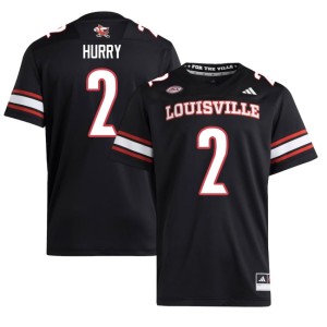 Mens Black College Football Louisville Cardinals TreyShun Hurry Replica #2 Jersey 881129-863