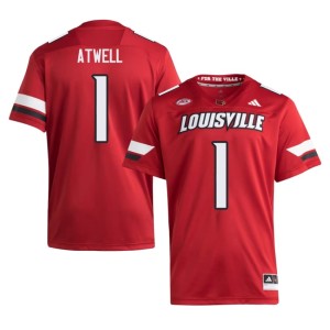 Men's College Football Stitched Tutu Atwell #1 Louisville Cardinals Red Jersey 989495-653