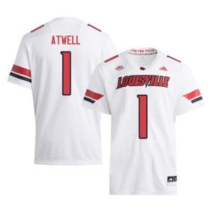 Men's Tutu Atwell High School College Football #1 Louisville White Jersey 713305-363