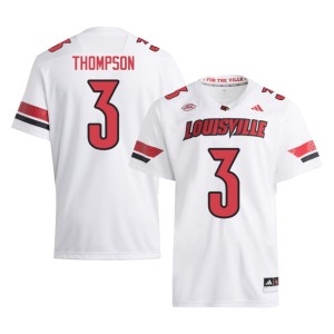 Men Louisville Cardinals College Football White NCAA #3 Tyler Thompson Jerseys 104946-227