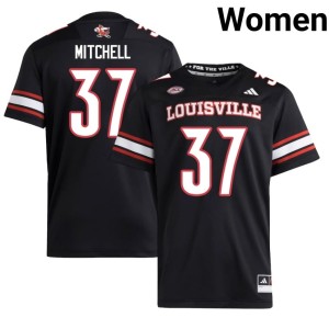 Womens #37 Anderson Mitchell Black Stitched College Football Louisville Cardinals Jerseys 126910-191