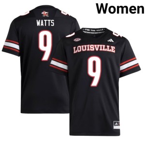 Womens Black Cards NCAA College Football Antonio Watts #9 Jersey 354174-297