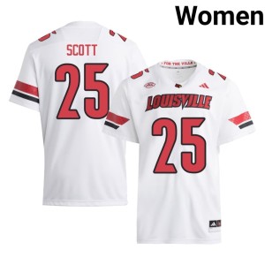 Women College Football Brycen Scott Card Nation #25 High School White Jerseys 770685-281