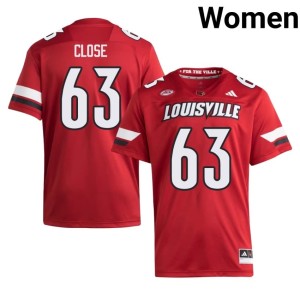 Womens Bryten Close College Football #63 The Cards Red Replica Jerseys 202932-610
