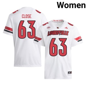 Womens College Football White #63 UL Cardinals Alumni Bryten Close Jerseys 978801-618