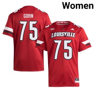 Women's Cameron Gorin #75 Red Cardinals College Football Replica Jersey 370275-636