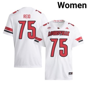 Women Louisville Cardinals College Football #75 White Cameron Gorin Stitched Jersey 619170-383