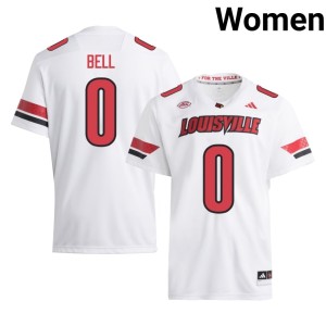 Women College Football White High School #0 University of Louisville Chris Bell Jerseys 787791-342
