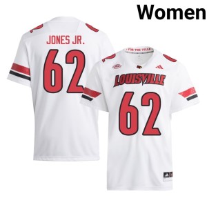 Women College Football Louisville Cardinals White NCAA Chris Jones Jr. #62 Jerseys 883380-140