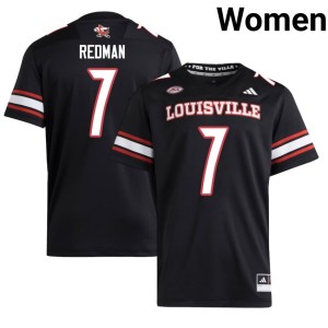 Women Chris Redman Black College Football #7 University University of Louisville Jersey 970645-516