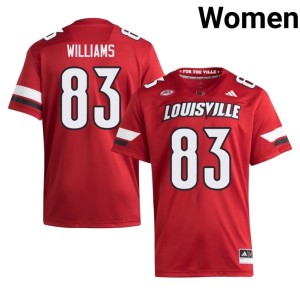 Womens Red College Football 2026 #83 Louisville Cardinals DJ Williams Jersey 897504-963