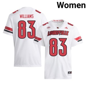 Women The Cards White #83 DJ Williams 2026 College Football Jerseys 256875-550