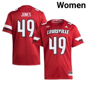 Women's #49 U of L Cardinals DeVuan Jones College Football Game Red Jersey 449535-183