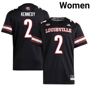 Women's Louisville Cardinals #2 Demeco Kennedy 2026 College Football Black Jerseys 121716-129