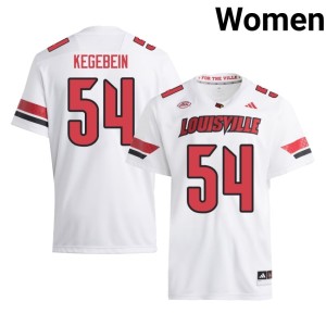Womens #54 College Football NCAA Cards Drew Kegebein White Jersey 580696-254
